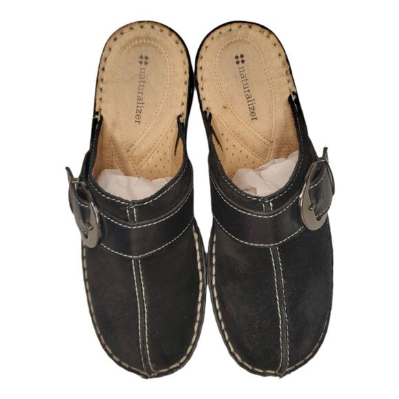 NATURALIZER steffi black suede clog mule size 7 M - Picture 2 of 7